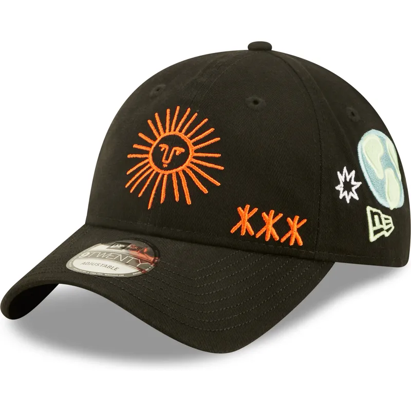 cepur-izliekta-melns-regulejams-9twenty-washed-graphic-no-new-era