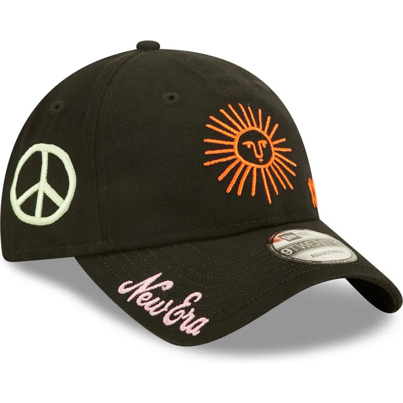 cepur-izliekta-melns-regulejams-9twenty-washed-graphic-no-new-era