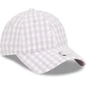 cap-izliekta-violet-adjustable-strap-claro-9twenty-gingham-no-new-york-yankees-mlb-no-new-era
