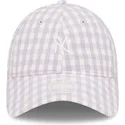cap-izliekta-violet-adjustable-strap-claro-9twenty-gingham-no-new-york-yankees-mlb-no-new-era