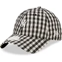 new-era-9twenty-mlb-new-york-yankees-damen-verstellbare-schwarze-gingham-kappe