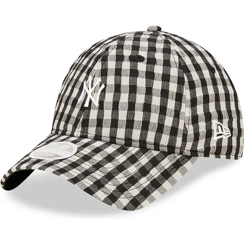 cap-izliekta-black-adjustable-strap-9twenty-gingham-no-new-york-yankees-mlb-no-new-era