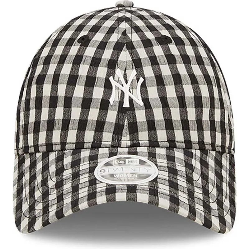 cap-izliekta-black-adjustable-strap-9twenty-gingham-no-new-york-yankees-mlb-no-new-era