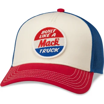 Gorra trucker blanca, azul y roja snapback Mack Trucks...