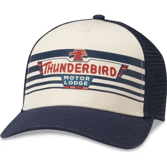 Trucker-Cap weiß und marineblau Snapback Thunderbird Motor Lodge Sinclair von American Needle
