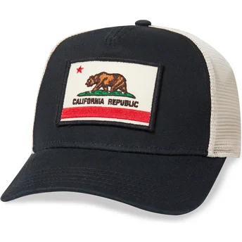 Schwarze und weiße Trucker-Snapback-Kappe California Bear Valin von American Needle