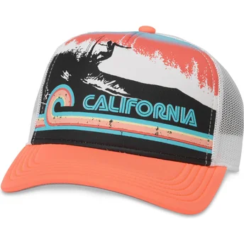 Casquette trucker orange snapback California Riptide Valin American Needle