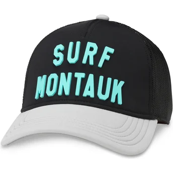 Schwarze und graue Trucker-Kappe Snapback Surf Montauk Riptide Valin von American Needle