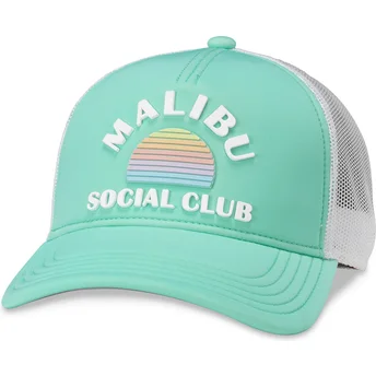 Czapka trucker zielono-biała snapback Malibu Social Club Riptide Valin od American Needle