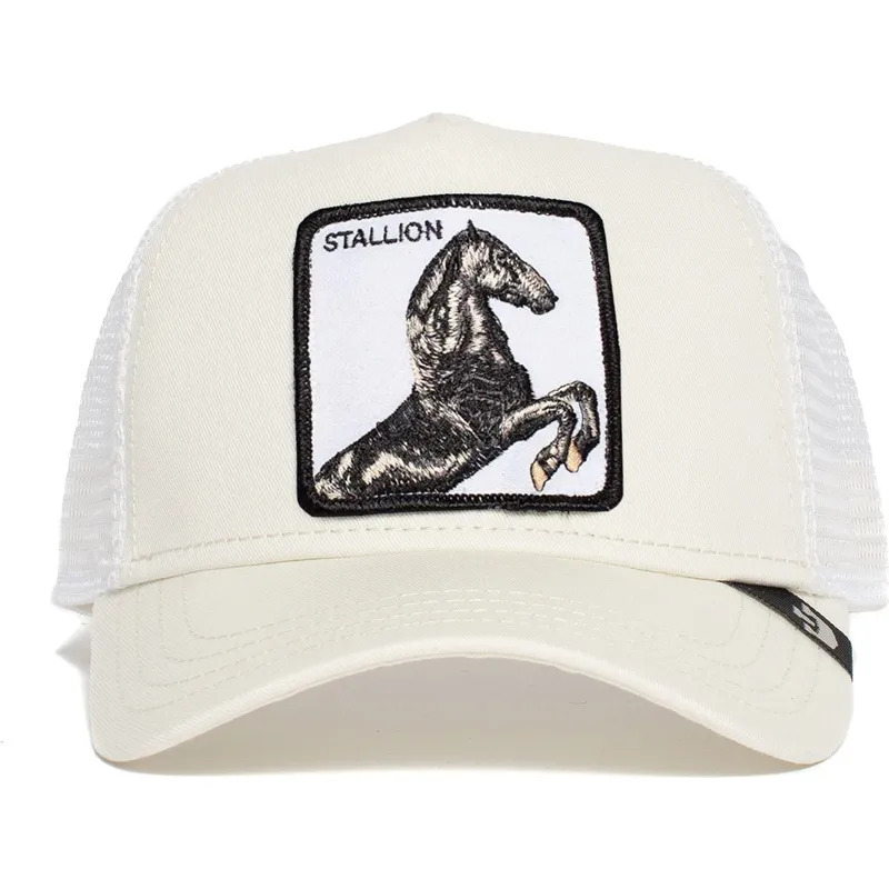 cepur-izliekta-truckeris-balts-snapback-stallion-the-farm-no-goorin-bros