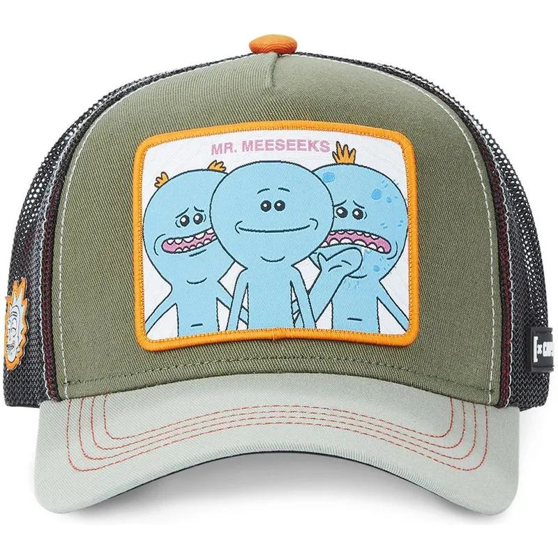 cepur-izliekta-truckeris-zals-snapback-mrm1-mr-meeseeks-riks-un-mortijs-no-capslab