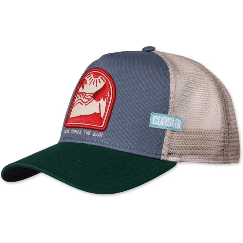 trucker-cap-blau-und-grun-here-comes-the-sun-hft-von-coastal