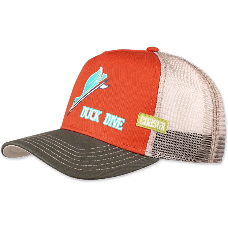 cepur-izliekta-truckeris-oranzs-snapback-duck-dive-hft-no-coastal