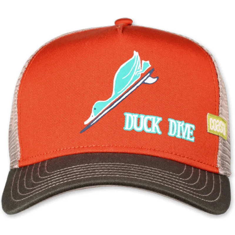 cepur-izliekta-truckeris-oranzs-snapback-duck-dive-hft-no-coastal