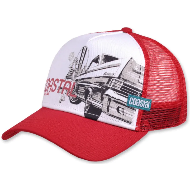 cepur-plakana-truckeris-sarkans-snapback-surf-cars-chicks-hft-no-coastal