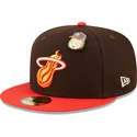 cap-plakana-brown-ajustada-59fifty-the-elements-fire-pin-no-miami-heat-nba-no-new-era
