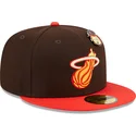 cap-plakana-brown-ajustada-59fifty-the-elements-fire-pin-no-miami-heat-nba-no-new-era