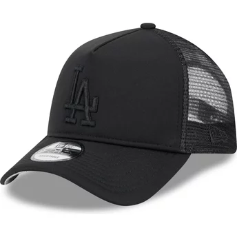 New Era Black Logo 9FORTY A Frame All Day Trucker Los Angeles Dodgers MLB Black Trucker Hat