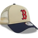 beige-und-marineblaue-trucker-kappe-9forty-a-frame-all-day-trucker-der-boston-red-sox-mlb-von-new-era