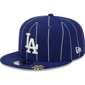 Blaue flache Snapback-Kappe 9FIFTY Pinstripe Visor Clip der Los Angeles Dodgers MLB von New Era