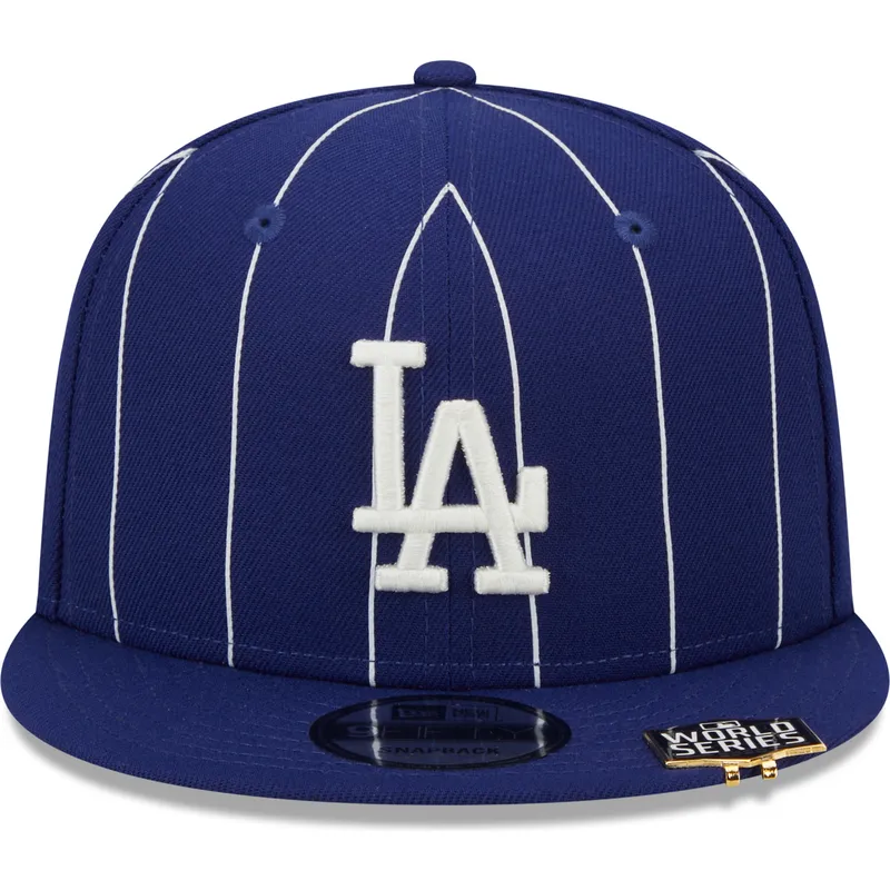 blaue-flache-snapback-kappe-9fifty-pinstripe-visor-clip-der-los-angeles-dodgers-mlb-von-new-era