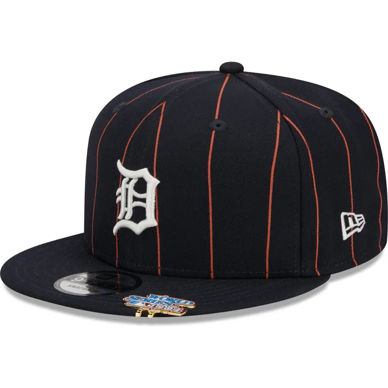 cepur-plakana-tumsi-zils-snapback-9fifty-pinstripe-visor-clip-no-detroit-tigers-mlb-no-new-era