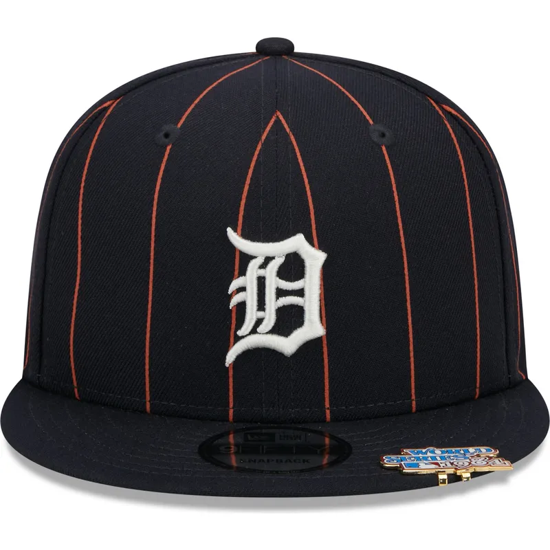 cepur-plakana-tumsi-zils-snapback-9fifty-pinstripe-visor-clip-no-detroit-tigers-mlb-no-new-era