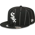 cepur-plakana-melns-snapback-9fifty-pinstripe-visor-clip-no-chicago-white-sox-mlb-no-new-era