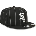 cepur-plakana-melns-snapback-9fifty-pinstripe-visor-clip-no-chicago-white-sox-mlb-no-new-era