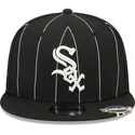 cepur-plakana-melns-snapback-9fifty-pinstripe-visor-clip-no-chicago-white-sox-mlb-no-new-era
