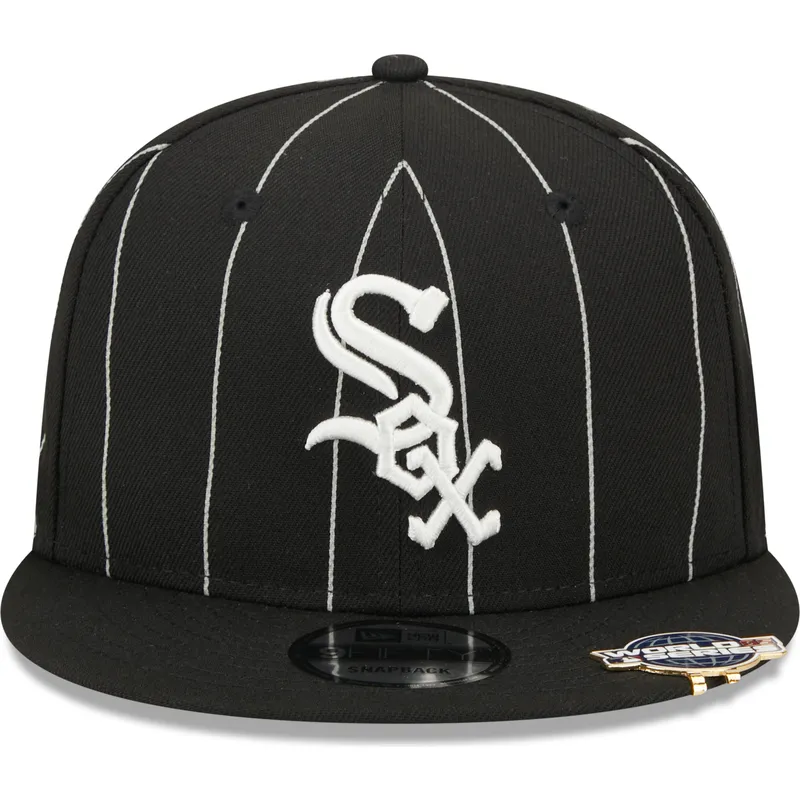 cepur-plakana-melns-snapback-9fifty-pinstripe-visor-clip-no-chicago-white-sox-mlb-no-new-era
