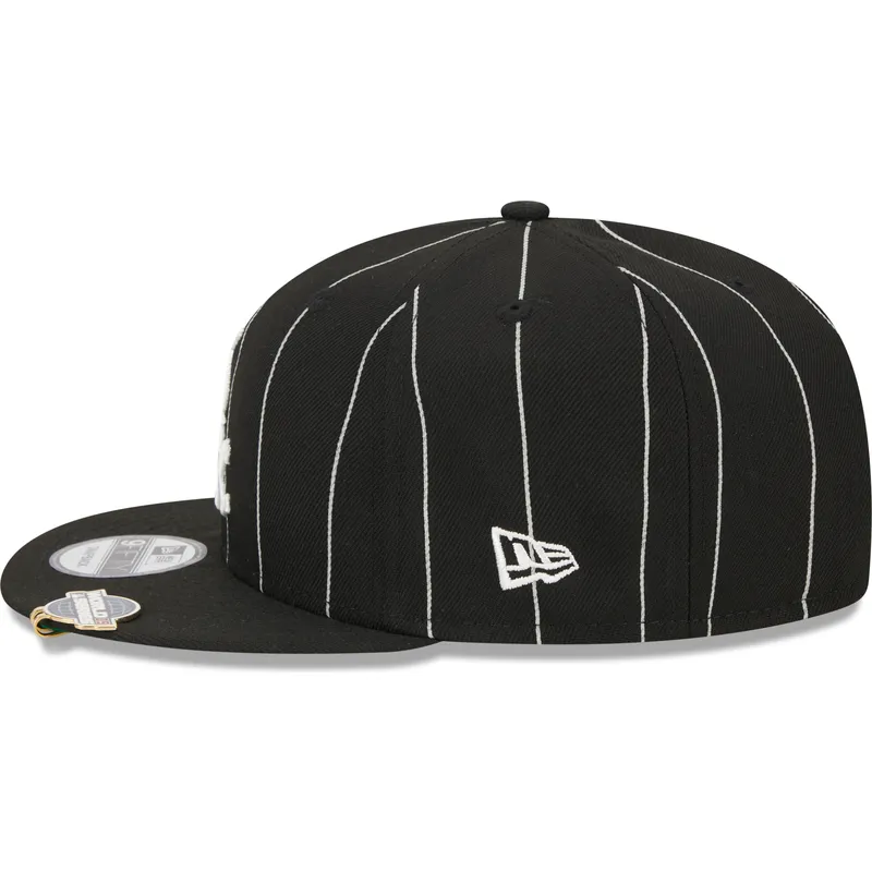 cepur-plakana-melns-snapback-9fifty-pinstripe-visor-clip-no-chicago-white-sox-mlb-no-new-era