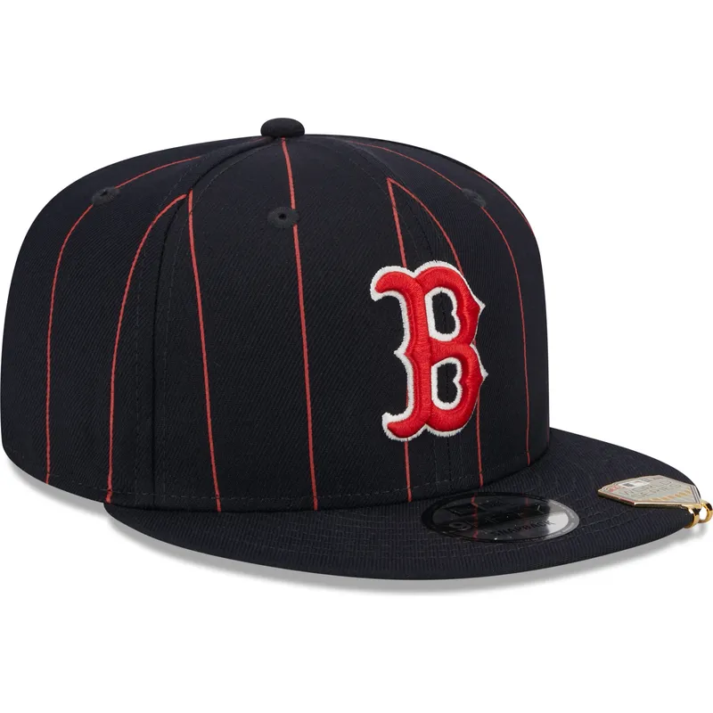 cap-plakana-navy-blue-snapback-9fifty-pinstripe-visor-clip-no-boston-red-sox-mlb-no-new-era cap-plakana-navy-blue-snapback-9fifty-pinstripe-visor-clip-no-boston-red-sox-mlb-no-new-era