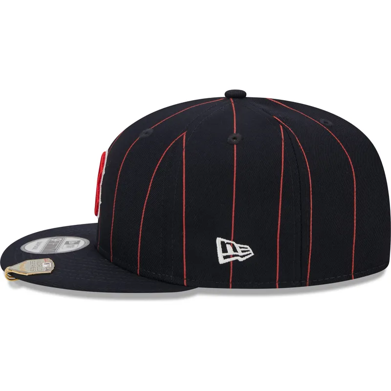 cap-plakana-navy-blue-snapback-9fifty-pinstripe-visor-clip-no-boston-red-sox-mlb-no-new-era cap-plakana-navy-blue-snapback-9fifty-pinstripe-visor-clip-no-boston-red-sox-mlb-no-new-era