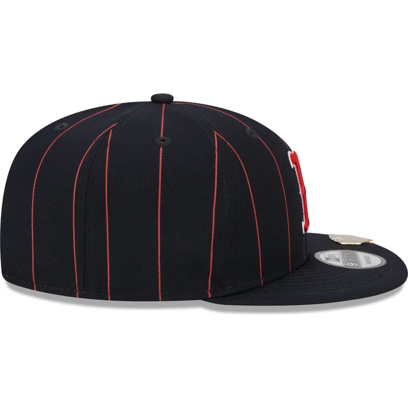 marineblaue-flache-snapback-kappe-9fifty-pinstripe-visor-clip-der-boston-red-sox-mlb-von-new-era