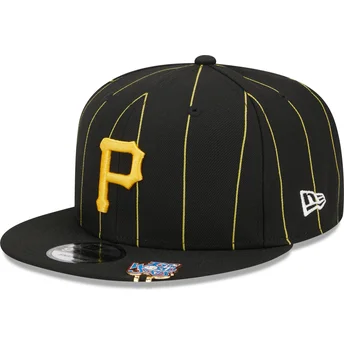 Svart platt snapback-keps 9FIFTY Pinstripe Visor Clip från Pittsburgh Pirates MLB av New Era