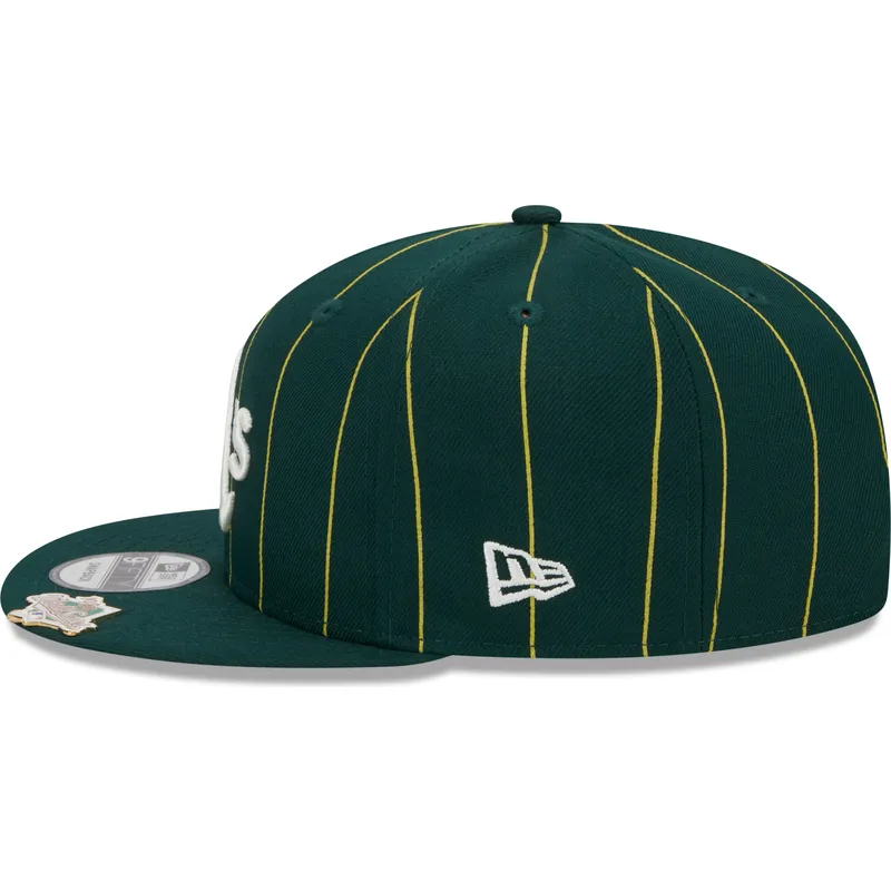 cap-plakana-green-snapback-9fifty-pinstripe-visor-clip-no-oakland-athletics-mlb-no-new-era