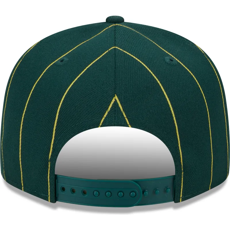 casquette-plate-verte-snapback-9fifty-pinstripe-visor-clip-oakland-athletics-mlb-new-era