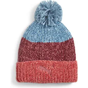 Gorro rojo y azul con pompón para mujer de Puma