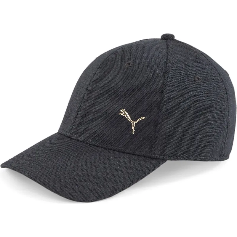 cepur-izliekta-melns-regulejams-gold-metal-cat-no-puma