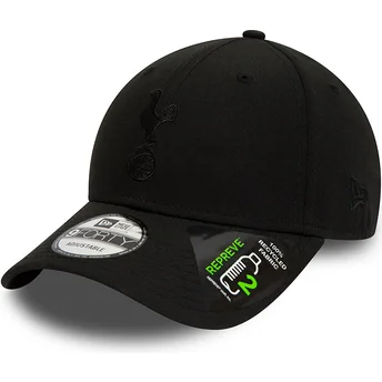 Gorra curva negra ajustable con logo negro 9FORTY Repreve de Tottenham Hotspur Football Club Premier League de New Era