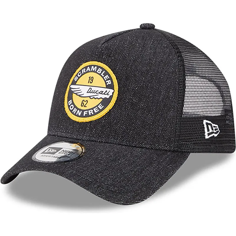 cepur-izliekta-truckeris-melns-snapback-denim-a-frame-no-ducati-motor-motogp-no-new-era