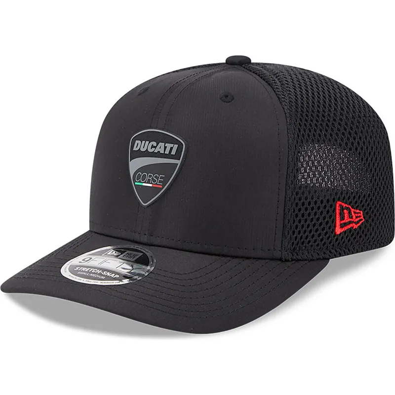 cepur-izliekta-truckeris-melns-snapback-9fifty-stretch-snap-ripstop-no-ducati-motor-motogp-no-new-era