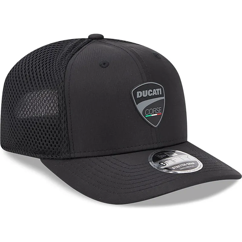cepur-izliekta-truckeris-melns-snapback-9fifty-stretch-snap-ripstop-no-ducati-motor-motogp-no-new-era