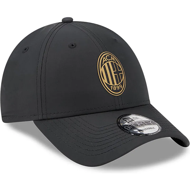schwarze-verstellbare-curved-cap-mit-goldenem-logo-9forty-von-ac-milan-serie-a-von-new-era