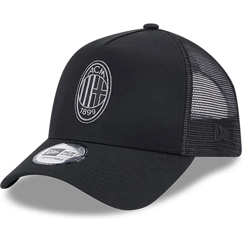 cepur-izliekta-truckeris-melns-snapback-a-frame-core-no-ac-milan-serie-a-no-new-era