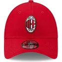 rote-verstellbare-curved-cap-9forty-core-von-ac-milan-serie-a-von-new-era