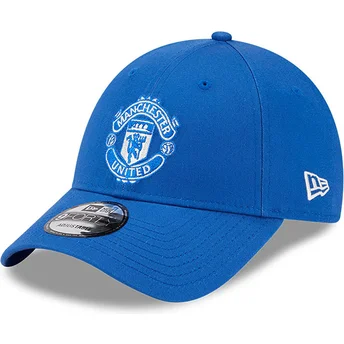 Gorra curva azul ajustable 9FORTY Seasonal de Manchester United Football Club Premier League de New Era