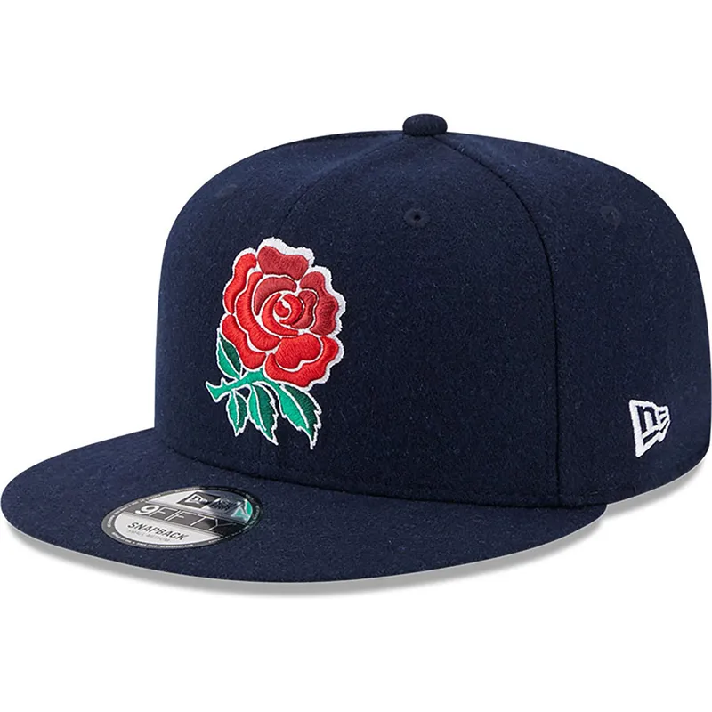 cepur-plakana-zils-snapback-9fifty-wool-no-england-rugby-rfu-no-new-era