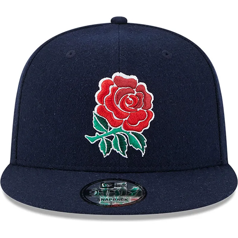 cepur-plakana-zils-snapback-9fifty-wool-no-england-rugby-rfu-no-new-era